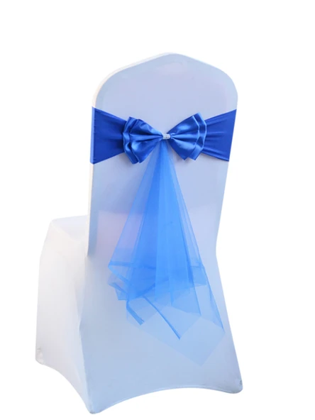 Düğün Sergi Sandalye Dekorasyon Kurdele Çiçekleri - Altın - Resim 6