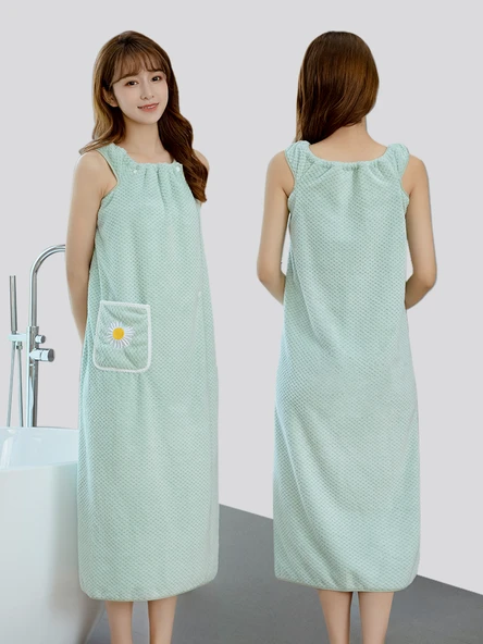 Kısa Kollu Gri Banyo Havlusu - 7A Antibakteriyel - 145x100cm (60-100kg) - 4