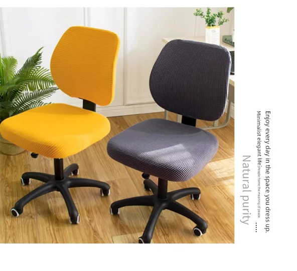 Modern Ofis Sandalyesi Minder Kılıfı - Kadife-Çam Yeşili - Tekli Set (1 Oturak + 1 Sırt) - 8