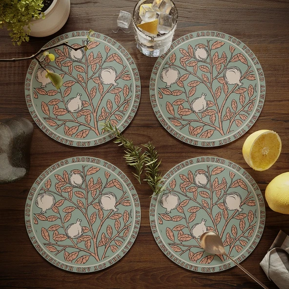 Amerikan Lüks Deri Bardak Altlığı - Amerikan Erişilebilir Lüks 1 - 17cm - 4'lü Set