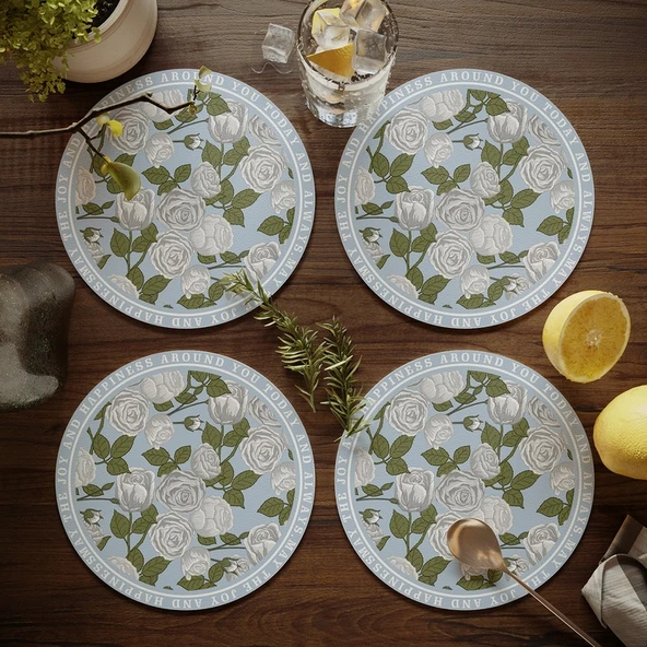 Amerikan Lüks Deri Bardak Altlığı - Amerikan Erişilebilir Lüks 6 - 17cm - 4'lü Set