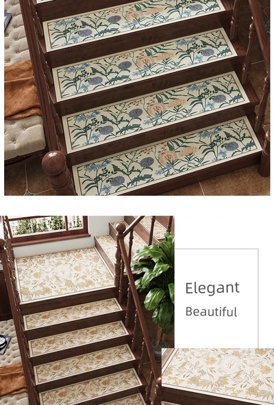 Kaymaz Ses Geçirmez Merdiven Halısı - Yeşil Orman Diatomlu Çamur - 26x75cm - 10
