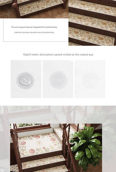 Kaymaz Ses Geçirmez Merdiven Halısı - Yeşil Orman Diatomlu Çamur - 22x70cm - 11
