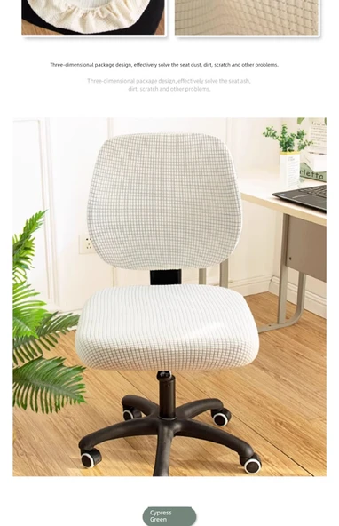 Modern Ofis Sandalyesi Minder Kılıfı - Yıldız Zinciri-Arduvaz Mavisi - Tekli Set (1 Oturak + 1 Sırt) - 10