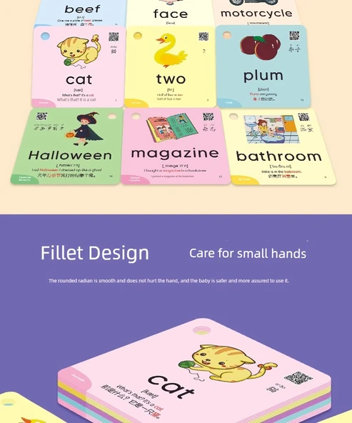 Bebekler İçin İngilizce Kelime Kartları - İngilizce Kelime Kartı + Dijital Kart + Pinyin Kartı - 10