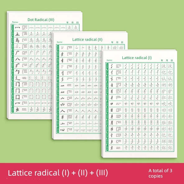 Nokta Vuruşlu Radikal Kaligrafi Alıştırma Kitabı - 3 Kitap