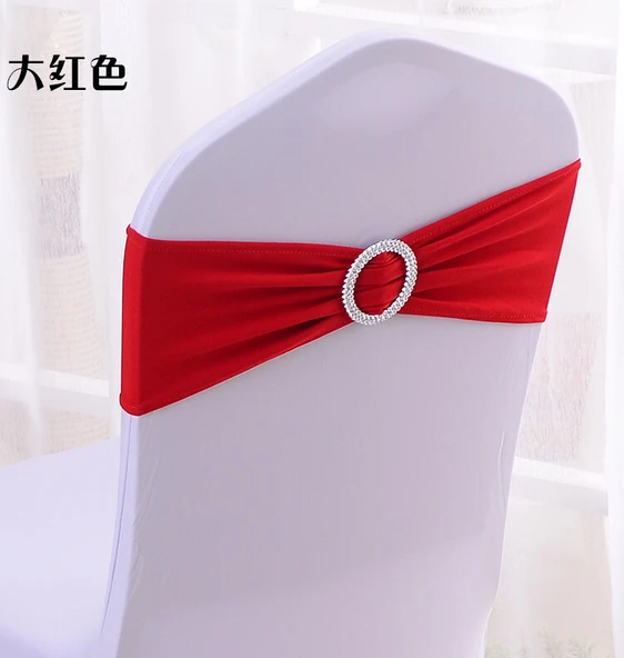 Lastikli Sandalye Arkası Çiçek Dekorasyonu 15x35cm - Koyu Kırmızı - 6