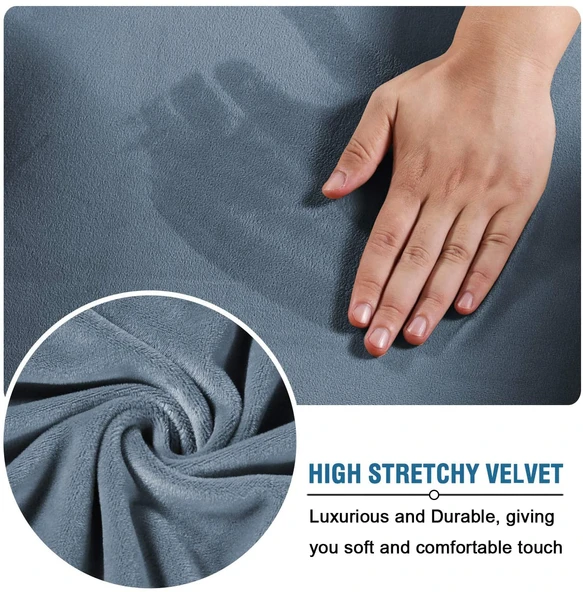 Gümüş Tilki Kadife Elastik Polar Sandalye Kılıfı - Kahverengi XL Sandalye Kılıfı +2 Parça (Model 1) - 4