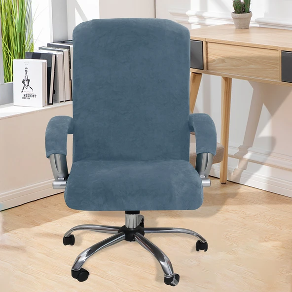 Gümüş Tilki Kadife Elastik Polar Sandalye Kılıfı - Kahverengi XL Sandalye Kılıfı +2 Parça (Model 1) - 3