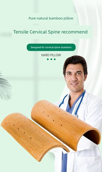 Bambu Yazlık Boyun Yastığı - Yarım Daire Yükseklik 7cm - 10