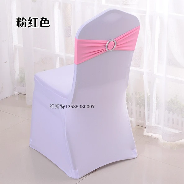 Lastikli Sandalye Arkası Çiçek Dekorasyonu 15x35cm - Pembe