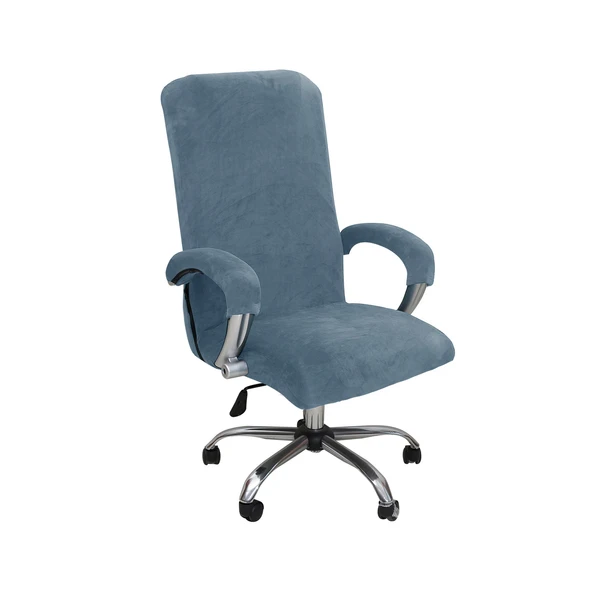 Gümüş Tilki Kadife Elastik Polar Sandalye Kılıfı - Gri L Sandalye Kılıfı +2 Parça - 6
