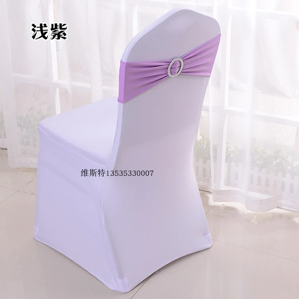 Lastikli Sandalye Arkası Çiçek Dekorasyonu 15x35cm - Mor (Açık Mor)