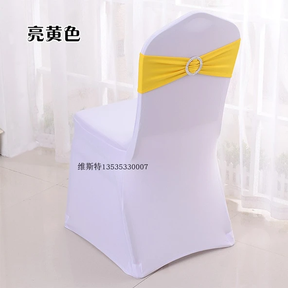 Lastikli Sandalye Arkası Çiçek Dekorasyonu 15x35cm - Parlak Sarı