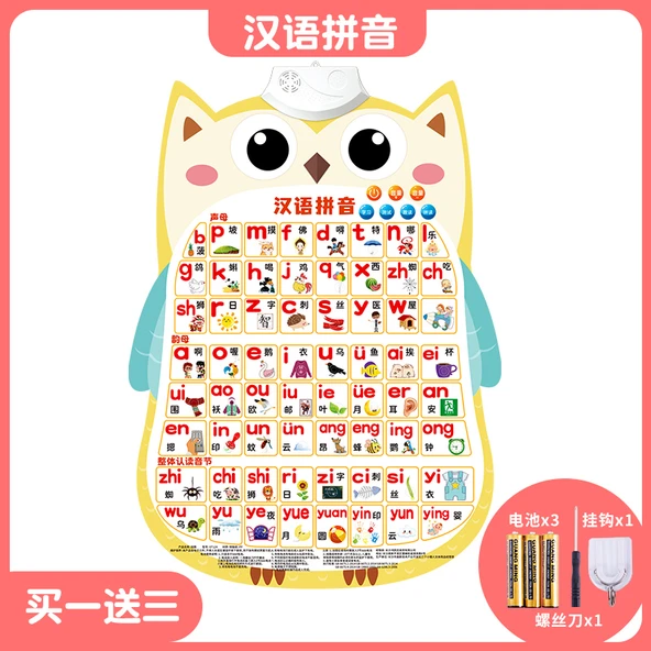 Sesli Erken Eğitim Duvar Tablosu - Çince Pinyin