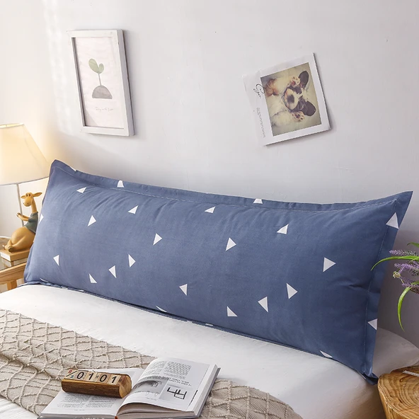 Çift Kişilik Uzun Yastık ve Kılıfı - Aşk Yuvası Desenli - 1.8 Metre