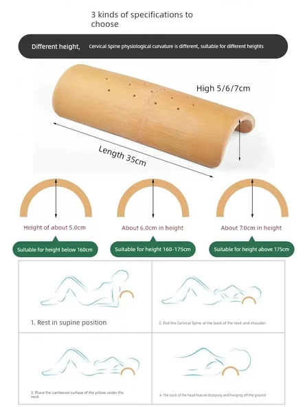 Boyun Kamburu Isıtmalı Kompres Servikal Omurga Yastığı - Isıtma Paketli Boyun Yastığı 7cm + Bel Yastığı + Yastık Kılıfı - 5