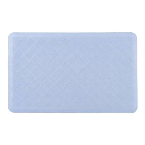Kaymaz Banyo Paspası - 35*56cm Geometrik Desenli Mavi 570g