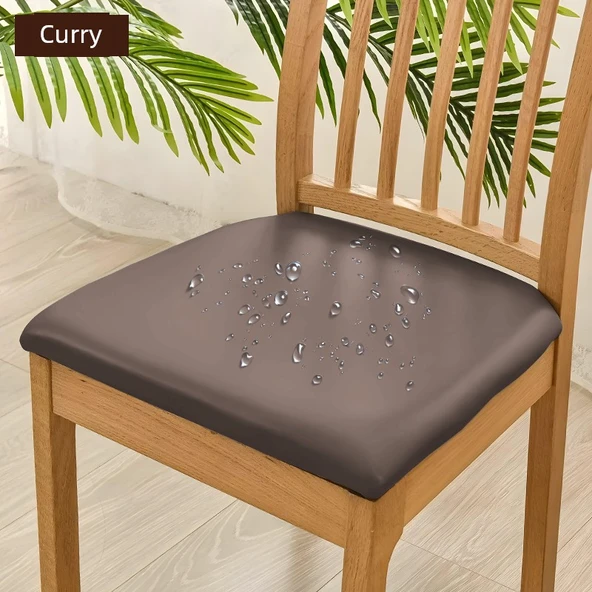 Su Geçirmez Deri Sandalye Kılıfı - Kahve - Küçük Boy (36-44cm)