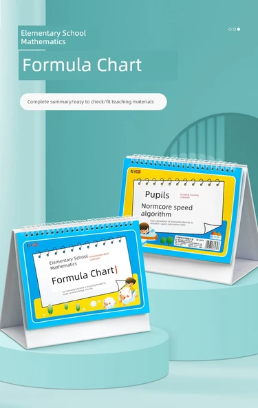 İlkokul Matematik İngilizce Formül Masa Takvimi - Matematik + Çince + İngilizce (3 Kitap) - 8