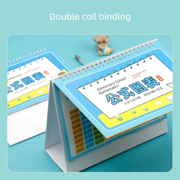 İlkokul Matematik İngilizce Formül Masa Takvimi - Matematik + Çince + İngilizce (3 Kitap) - 6