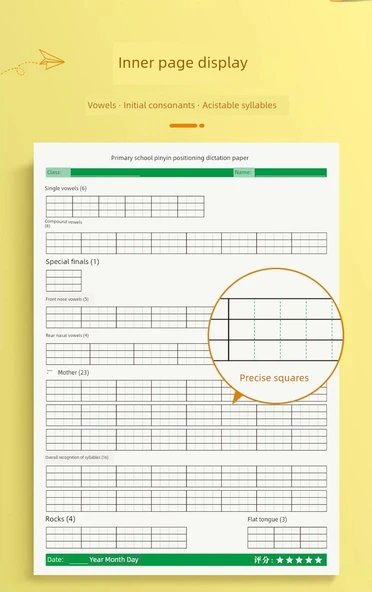 Pinyin Yazma Kağıdı - 3 Kitap (120 Yaprak/240 Sayfa Çift Taraflı) - 9