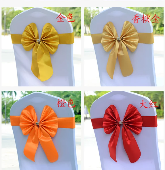 Fiyonklu Sandalye Kılıfı - Şampanya Altını - Resim 11