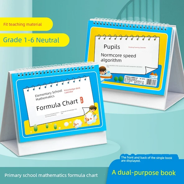 İlkokul Matematik İngilizce Formül Masa Takvimi - Matematik + Çince + İngilizce (3 Kitap) - 2