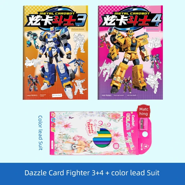 Dazzle Kart Savaşçısı 3+4 Renkli Kurşun Kalem Setli