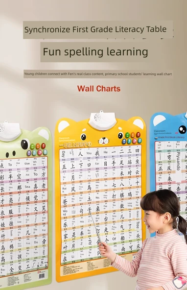 Çocuk İlkokul Okuma Yazma Öğrenme Duvar Tablosu - Birinci Sınıf Kitabı [2] - Resim 7