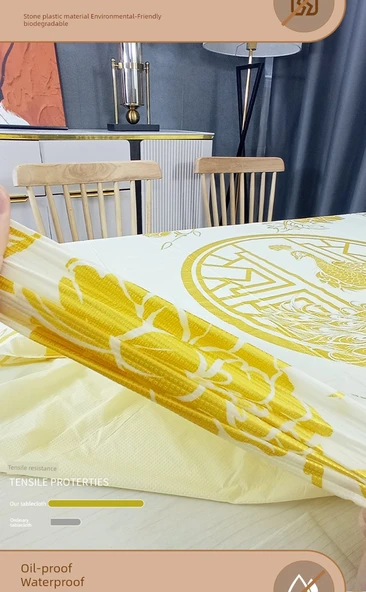 Taş Bez Tek Kullanımlık Masa Örtüsü 2.2x2.2m Çiçek Açımı ve Zenginlik - 10 Adet - 11