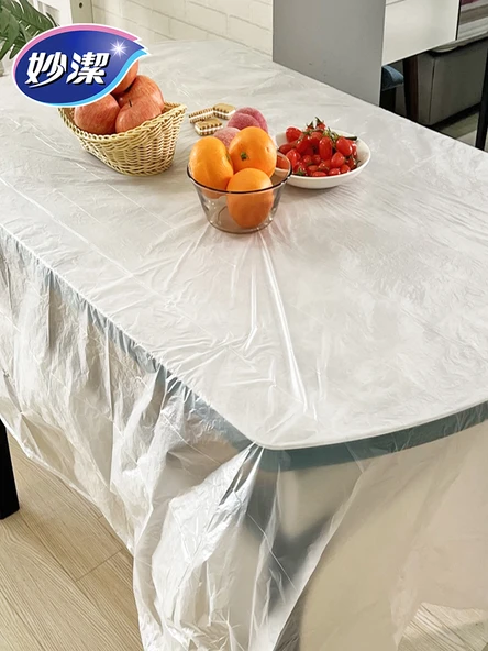 Beyaz Büzgülü Tek Kullanımlık Masa Örtüsü - 30 Adet - Resim 6