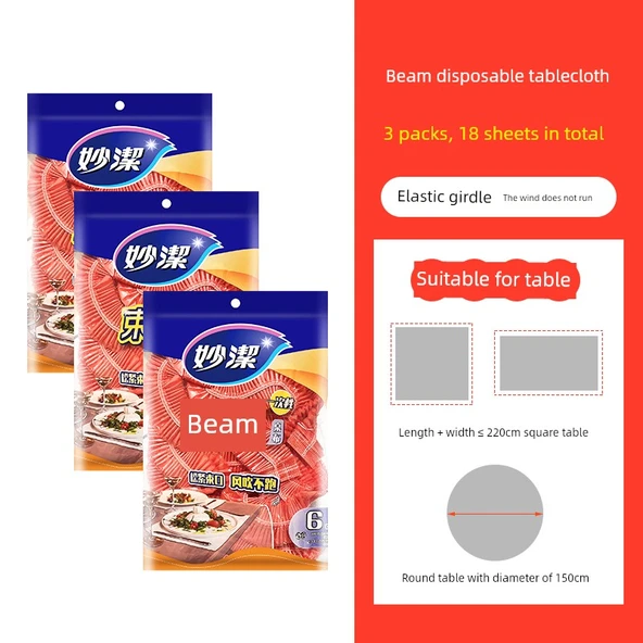Kırmızı Bağcıklı Tek Kullanımlık Masa Örtüsü - 18 Adet