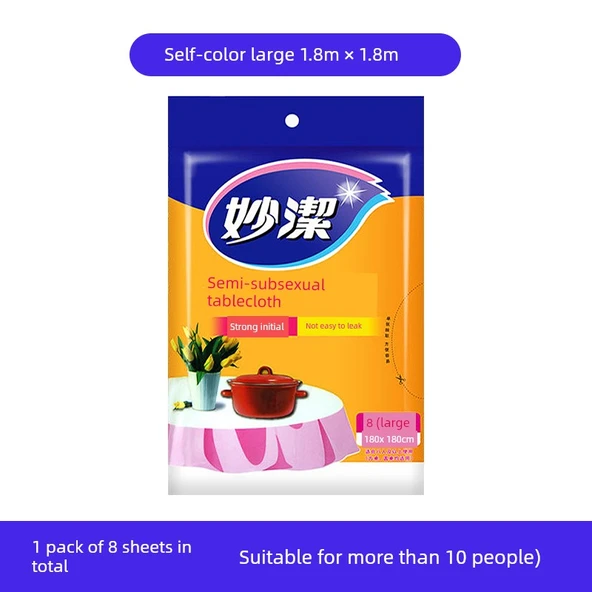 Beyaz Büyük Tek Kullanımlık Masa Örtüsü - 8 Adet (1.8x1.8 metre, 10 Kişilik)