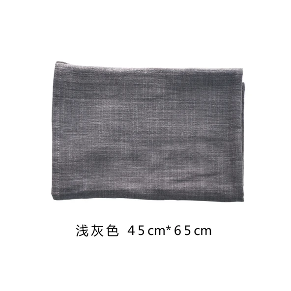 Japon Minimalist Pamuklu Keten Peçete - Açık Gri - 45x65 cm