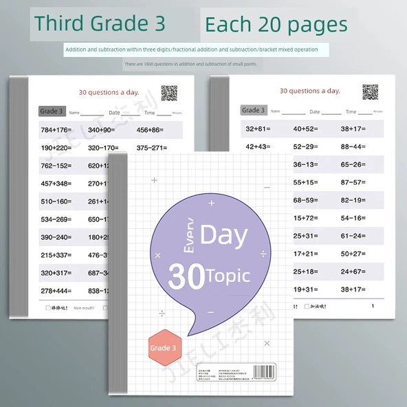 Günlük Aritmetik Alıştırma Kitabı - 3. Sınıf - 30 Soru [3 Kitapta 1800 Soru]