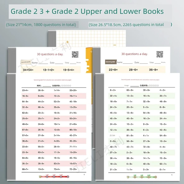 Günlük Aritmetik Alıştırma Kitabı - 2. Sınıf - 30 Soru [3 Kitap] + Üst ve Alt Ciltler