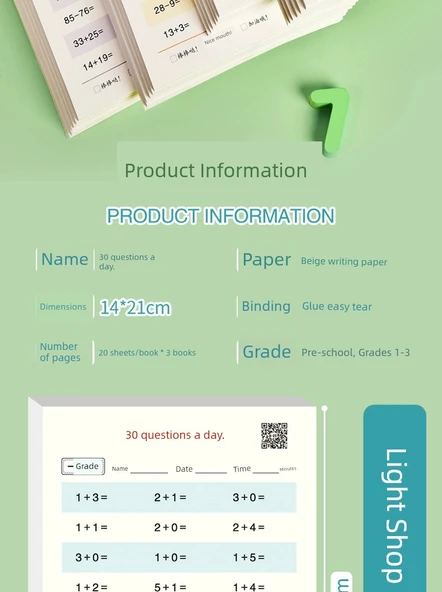 Günlük Aritmetik Alıştırma Kitabı - Okul Öncesi - 30 Soru [3 Versiyon] + On Yöntem + Çocuklar - Resim 6