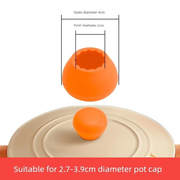 Silikon Tencere Kapağı - Ekstra Küçük Boy Turuncu (2.7-3.9cm)