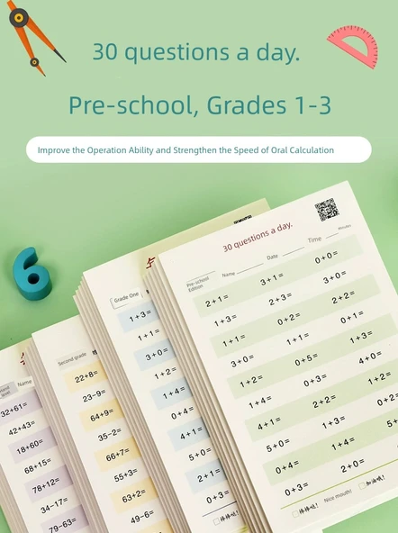 Günlük Aritmetik Alıştırma Kitabı - Okul Öncesi - 30 Soru [3 Versiyon] + On Yöntem + Çocuklar - Resim 5
