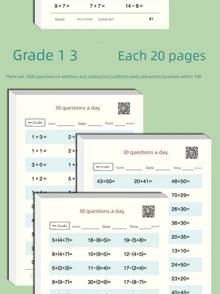 Günlük Aritmetik Alıştırma Kitabı - Okul Öncesi - 30 Soru [3 Versiyon] + On Yöntem + Çocuklar - Resim 9