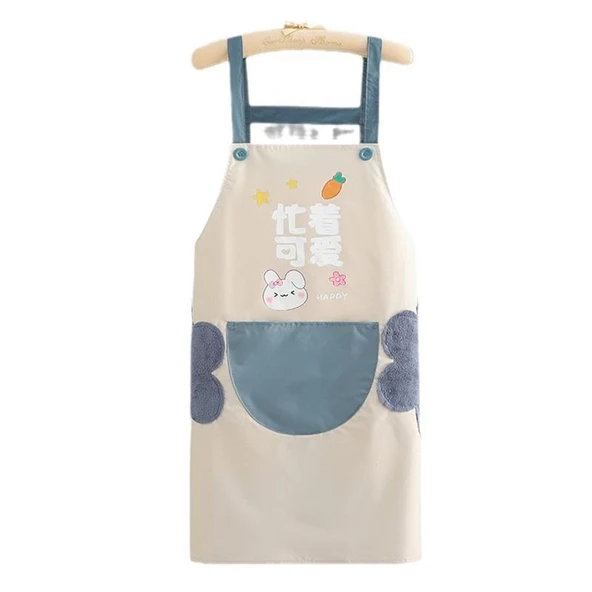 Su Geçirmez Ayarlanabilir Boyundan Askılı Önlük - Mavi Geyik - Resim 5