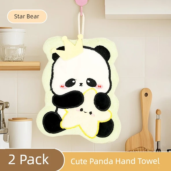 Sevimli Panda El Havlusu - Yıldız Ayı Model 2 - 220x30x190mm