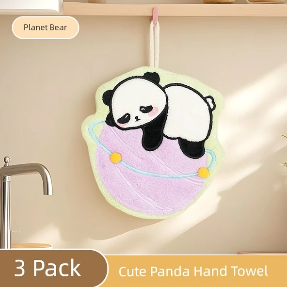 Sevimli Panda El Havlusu - Gezegen Ayı Model 3 - 220x30x190mm