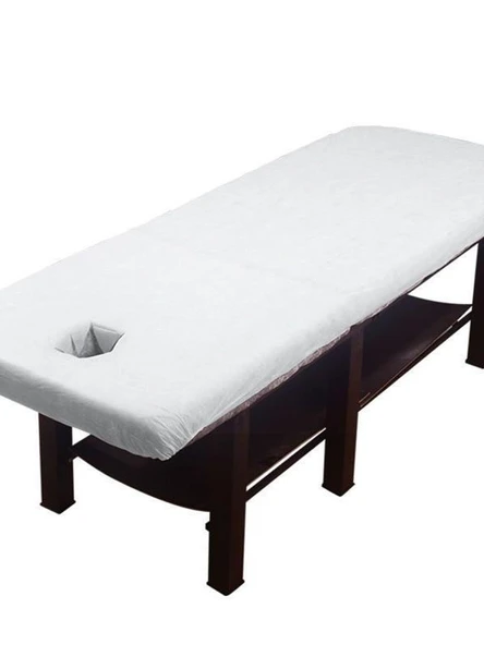 Mavi Su Geçirmez Tek Kullanımlık Yatak Örtüsü - 10 Adet, 80x190 cm, Delikli - 5