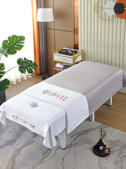 Medikal Masaj Yatak Örtüsü Seti - Beyaz 80*200cm Delikli - Resim 2