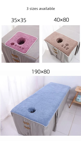 Güzellik Salonu Masaj Yatağı Havlusu - Dumanlı Yağmur Grisi 50x80 Ekstra Kalın - 7