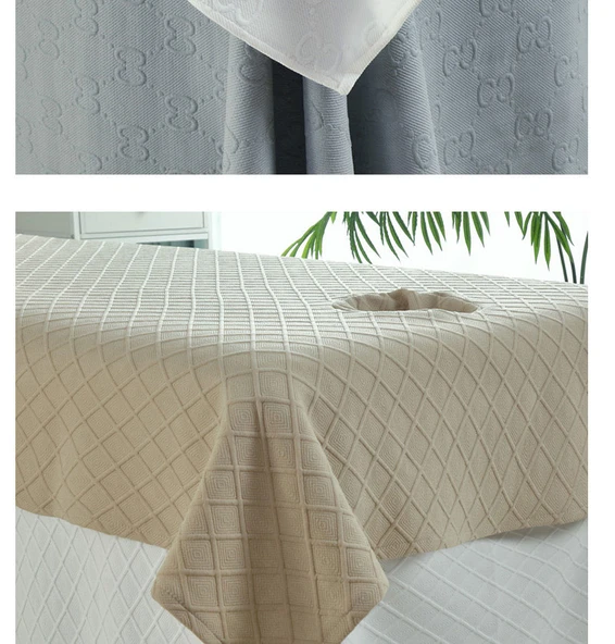 Güzellik Salonu Kırışıklık Karşıtı Yatak Örtüsü - Waffle Açık Pudra, Açılımlı 210x120 cm - Resim 10