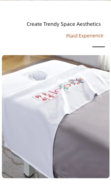 Medikal Masaj Yatak Örtüsü Seti - Beyaz 80*200cm Delikli - Resim 7