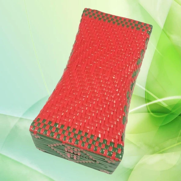 El Dokuması Plastik Hasır Yastık - Model 2 - 26x14x10cm - 8